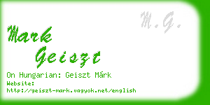 mark geiszt business card